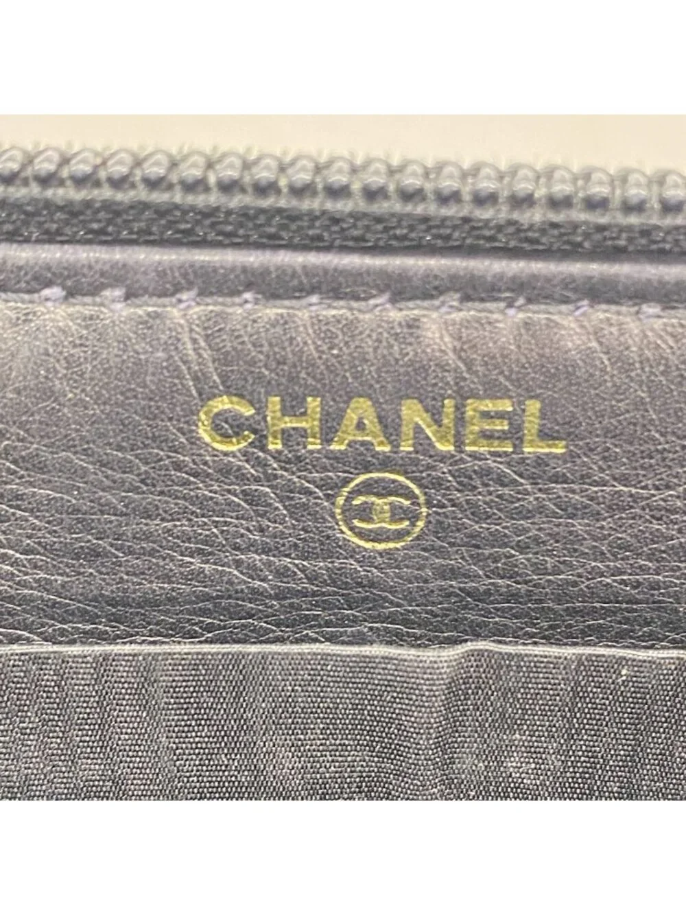Chanel Wallet Caviar Leather Black Gold